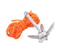 GATE14® Kit Mini Ancre grappin Pliable en Acier galvanisé 0,7 kg et Ligne d'amarrage