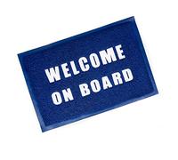 GATE14® Paillasson Bateau Thème Nautique Tapis en PVC Bleu et Blanc 60 x 40 cm