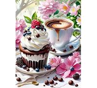 Gâteau au café Puzzle 500 Pièces pour Adultes, Puzzle Impossible, Puzzles Classique pour Adulte, Puzzles Coloré Jeu de Famille et Team Building