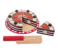 Bigjigs Toys Wooden Chocolate Cake with Cake Cutter - Play Food Toys