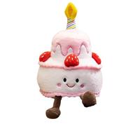 Gâteau chanteur en peluche - Doudoune en coton en peluche 25 cm | Jouet pour célébrer l'anniversaire d'une musicale d'anniversaire en forme de gâteau | Animation douce de bonne comple