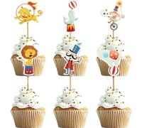 Gâteau Cupcake Toppers, Cirque Cupcake Topper, Cirque Cake Topper, Cake Toppers Picks, Décoration de Gâteau Cirque, Enfant Fête d'Anniversaire Cupcake Décoration