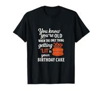 Gâteau d'anniversaire amusant avec inscription « Old Age Bold Script Art » T-Shirt