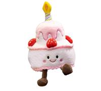 Gâteau d'anniversaire chantant, jouet d'anniversaire musical pour fille, peluche musicale, petit gâteau, coussin chantant, peluche douce, joue une chanson Happy Birthday pour jeune