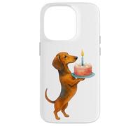 Gâteau d'anniversaire Teckel Chiot Wiener Chien Papa Maman Enfants Coque pour iPhone 14 Pro