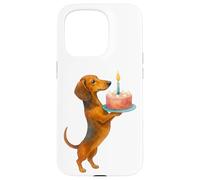 Gâteau d'anniversaire Teckel Chiot Wiener Chien Papa Maman Enfants Coque pour iPhone 15 Pro