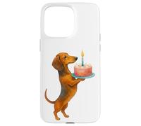 Gâteau d'anniversaire Teckel Chiot Wiener Chien Papa Maman Enfants Coque pour iPhone 15 Pro Max