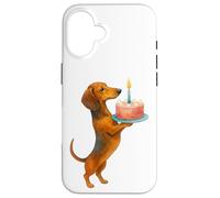 Gâteau d'anniversaire Teckel Chiot Wiener Chien Papa Maman Enfants Coque pour iPhone 16