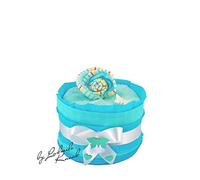 Gâteau de couches/Pampers gâteau > bébé cadeau pour fille et garçon dans un beau Turquoise ton//Cadeau pour la naissance, baptême, baby party//Cadeau Original et Pratique Pour Bébé