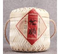 Gâteau de thé Pu'er cru Ancient Tree Thé Cadeau Panier de bambou Thé vert Pu-erh 500g