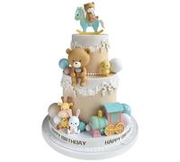 Gâteau Décoration Teddy Bear, 6 PCS Bear Cake Decoration, Décoration de Gâteau en Forme D'ours, Animaux Décoration De Gâteau, Décorations de Gâteau Gender Reveal, pour Baby Shower Fête Anniversaire