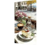 Gâteau Diamond Painting Adulte, 5D Diamond Painting Dessert Peinture Diamant Adulte Enfant Bricolage Cristal Strass Point de Croix Broderie Diamant Kit Complet Pour Décoration Murale 30x60cm z4-f15