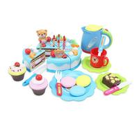 Gâteau Jouet De Cuisine, 55-80 Pièces, Faire Semblant De Jouer, Couper Des Fruits, Jouets D'Anniversaire, Rose Bleu, Cadeau Éducatif Pour Enfants