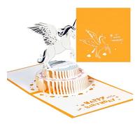 Gâteau Licorne Dorée Carte Pop Up Anniversaire Originale, Présent Romantique pour Adultes et Enfants avec Feuille Blanche et Enveloppe, Papeterie Pliable Fête pour Fille, Garçon, Mère, Père, Ami