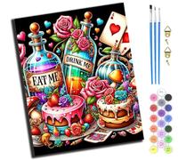 Gâteau magique au pays des merveilles Poker,Peinture par Numéro Adulte,Peinture Numero Débutants,Kit de Peinture Enfants Comprend des Peintures Acryliques et des Pinceaux (40 x 50 cm),Sans cadre