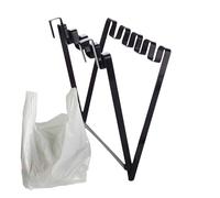 Gâteau poubelle de porte : support de sacs poubelle en acier inoxydable pliable, récipient à compost suspendu portable | Punch sans évier pour déchets alimentaires, armoire, salle de bain, ou
