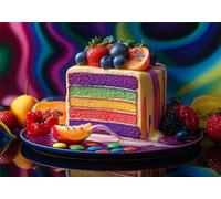 Gâteau Puzzle 5000 Pieces Adultes Fraise Puzzles Classiques Panorama Bois Difficile Impossible Geant Jigsaw Jeu éducatif Défi Jouet pour Enfants et Adulte dès 14 Ans Cadeau Homme Femme Boxed P-997