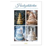 Gâteaux de mariage - Des créations séduisantes mises en scène par une IA, Version française (Calendrier mural 2026 DIN A3 portrait), Calendrier CALVENDO mensuel