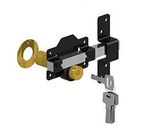Gatemate Double verrouillage de porte avec long verrou pour portes et portails de 70 mm d'épaisseur en acier inoxydable 5 clés