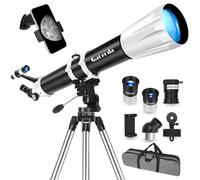 Gaterda Télescope, 90mm Ouverture 900mm HD Réfracteur Telescope Astronomique pour Adulte & Enfant Débutants (Grossissement 36X-270X) avec Sac de Transport Portable, Trépied et Adaptateur de Téléphone