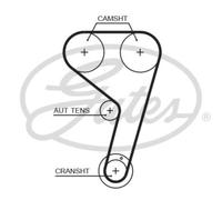 GATES Courroie Crantée Impôt-ceinture pour Ford Fiesta VI B-Max JK 1.0 Ecoboost