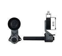 Poulie-tendeur, courroie trapézoïdale à nervures GATES T39203