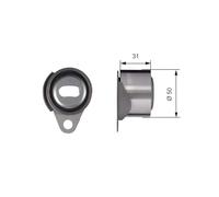 GATES Galet tendeur de courroie de distribution Poulie-tendeur T41157