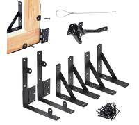 Gates Kit Wooden Fence, Anti-Sag Gate Hardware Set, Corner Brace and Latch Kit, Sturdy Rust-Resistant Construction, for Home Driveway Garden Pool Shed Outdoor Deck Doors Use