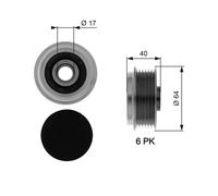 GATES OAP7037 Poulie roue libre, alternateur pour CHEVROLET,OPEL,VAUXHALL