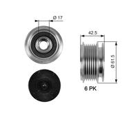 GATES OAP7047 Poulie roue libre, alternateur pour AUDI,SEAT,SKODA,VW