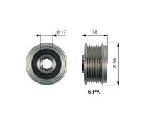 GATES OAP7168 Poulie roue libre, alternateur pour HYUNDAI,KIA