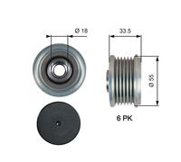 GATES OAP7216 Poulie roue libre, alternateur pour MERCEDES-BENZ