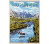 Gates of The Arctic National Park - The Arctic Whisper - Poster de voyage vintage - Puzzle de qualité supérieure de 1000 pièces pour adultes