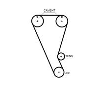 GATES T372HOB Courroie crantée pour FORD,VW