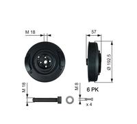 GATES TVD1033A Poulie, vilebrequin pour AUDI,VOLVO,VW