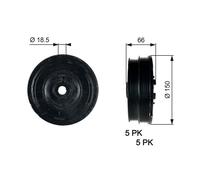 GATES TVD1068 Poulie, vilebrequin pour LAND ROVER,MG,ROVER