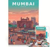 Gateway of India Puzzle 1000 pièces | Jeu éducatif pour activités familiales avec des pièces de formes aléatoires entièrement emboîtables 52x38cm