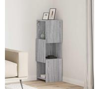 Gatherant Armoire d'angle en bois Sonoma gris, 30,5 x 30 x 95 cm, avec 3 étagères, commode de rangement pour salon, couloir, bureau, cuisine, salle de bain, peu encombrant, étagère pratique