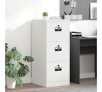 Gatherant Armoire de classement blanche 44 x 50 x 106,5 cm en acier laminé à froid avec 3 étagères extensibles et 3 serrures à came, idéale pour bureau, bureau, studio, durable, antirouille, moderne