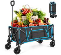 Gathered Mini Chariot de Camping Pliable morpilot Portable Pliable - Chariot d'épicerie Utilitaire avec 68 kg - pour Le Shopping, Le Sport, la pêche, la Plage, Le Jardin - Noir