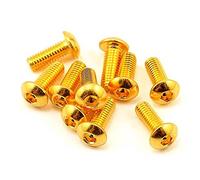 GatherTOOL 10pcs * Half Ronde Head Greal 12.9 Placage Titanium Gold Hex Hex M2 m2.5 m3 m4 m5 Longueur de la vis à Douille hexagonale ISO7380 5-30mm (Size : M5x25mm)