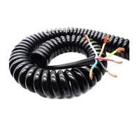 GatherTOOL 1PC 6-Core Spring Telescopic Wire 24AWG Spiral Cable 0.2 Square Millimeter 2.5m /5m /7.5m Noir Couleur Cordon d'alimentation Extensible Fil Câble (Size : 5m, Color : 24 AWG)