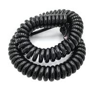 GatherTOOL 3Core Extensible Ressort Spirale Câble Électrique 0.5 Carré 2.5M 5M 7.5M Noir Cordon d'Alimentation (Longueur : 5m, Spécification : 3-Core 24AWG)