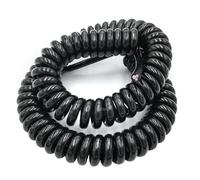 GatherTOOL Câble électrique en Spirale de Fil de Ressort de 2.5M /5M/7.5M 3Core 24AWG/14AWG / 17AWG/ 20AWG 0.2-2 carré Noir Cordon d'alimentation Fil Extensible