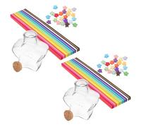 GATHINESS 1 Set de Bouteilles de Dérive en Plastique Transparent D'étoile avec Papier Origami, Facile à Transporter et Personnalisable pour Décoration de Chambre et Présent d'anniversaire