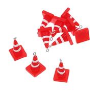 GATHINESS 10 Pièces Pendentifs en Résine Rouge Mini Cônes de Chantier 3d Résistants pour Créations Diy, Bijoux, Porte-clés et Projets Créatifs Amusants