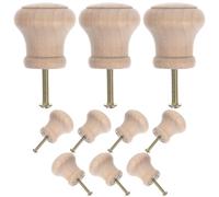 GATHINESS 10PCS Wooden Cabinet Knobs Round Wood Drawer Pulls Beige Ergonomic Grip Easy Installation for Dressers Drawers Bookshelves TV Stands Rustic Style Furniture