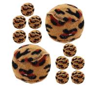 GATHINESS 12 Pièces Balle Interactive pour Chat à Motif Léopard en Tissu Tricoté Douce Bouche des Animaux, pour Jeux D'intérieur et Entraînement des Chatons et Chiens