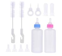 GATHINESS 12 Pièces Biberon pour Chat en Silicone Léger Échelle Claire, Bouteille de Lait en Pet Rose et Bleu, Kit d'alimentation pour Animaux de Compagnie, Adapté aux Chatons et Chiots