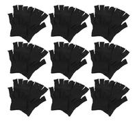 GATHINESS 15 Paires Moufles de Travail à Demi-doigts en Nylon Antidérapants | Enduits de Nylon, Coupe Fine et Confortable, Usage, Atelier, Chantier Homme, Lot